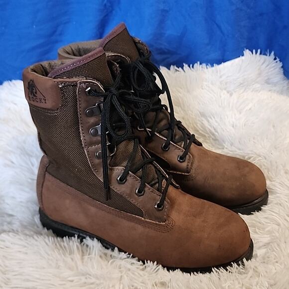 ROCKY OIL RESISTANT MADE IN GOOD OLDâUSAâLEATHERâ CANVASâWOMANS 8 - Picture 1 of 16